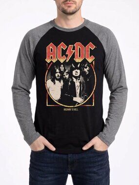Mens AC/DC Highway to Hell Band Long Sleeve TShirt